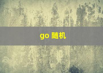 go 随机